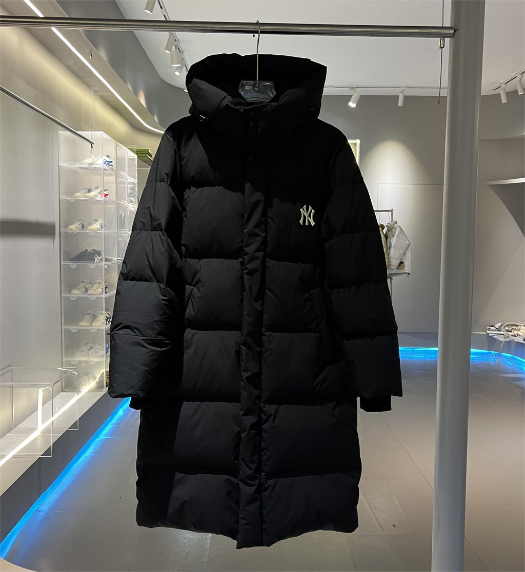 MLB New York Yankees Long Hooded Puffer Coat