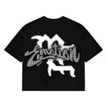 Mixed Emotions　Black “Rhinestone” Cropped Tee