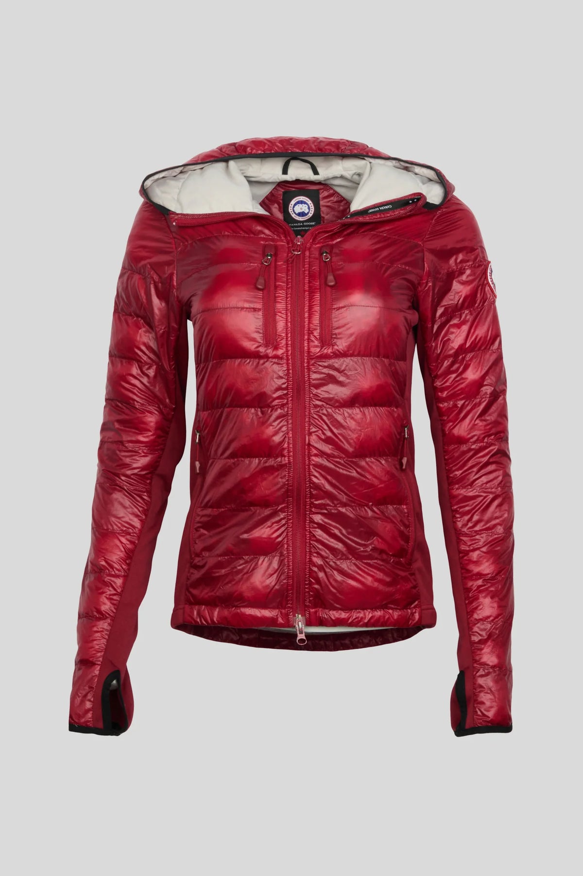 Canada Goose HyBridge Lite Red Hooded Quilted Jacket